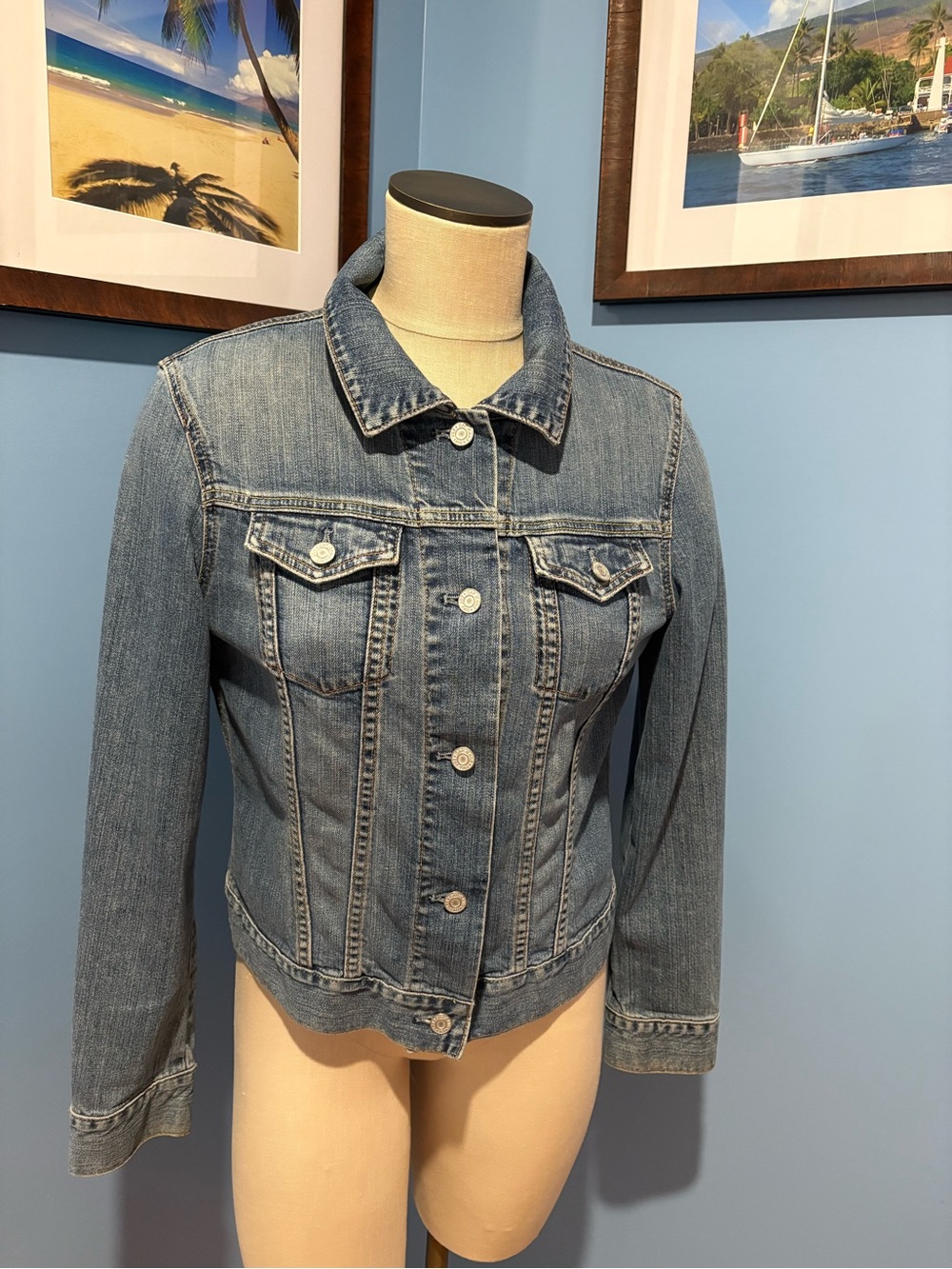 GAP Blue Denim Jacket with Logo Patch